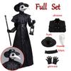 Halloween Plague Doctor Costume Robe Cape Steampunk Beak Mask Costume Plague Beak Doctor Cosplay Halloween Costume New Anime
