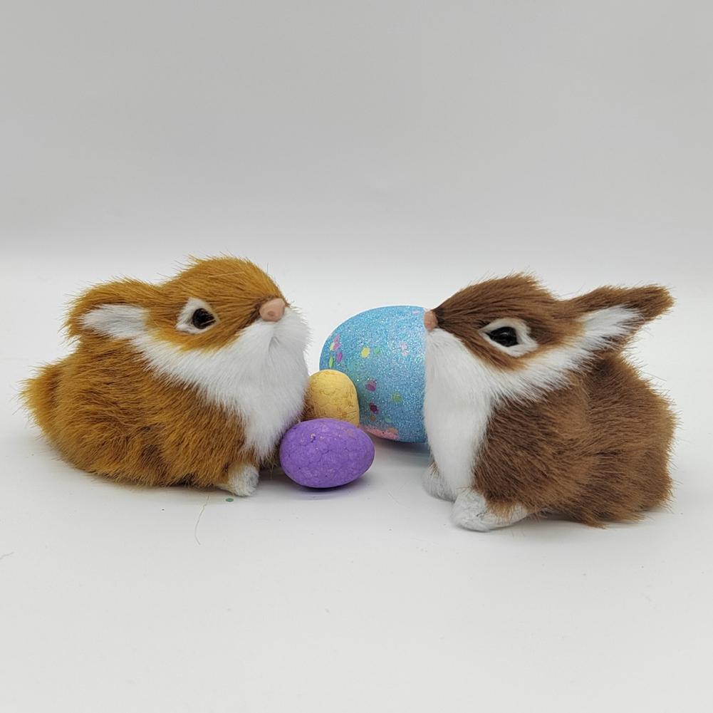 Имитация кролика, плюшевая игрушка, детская познавательная модель, фигурка, реалистичное пушистое животное, кукла, цыпленок, пасхальный подарок для детей