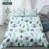 Комплект постельного белья с 3D коалой из микрофибры, мультяшные листья, медвежонок, австралийская дикая природа, комплект постельного белья, двуспальное одеяло, покрывало размера Queen Size