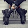 High-Top British Style Black Shoes Genuine Leather Korean Version Trendy Martin Boots Men'S Boots Men'S Short Boots 6028-C