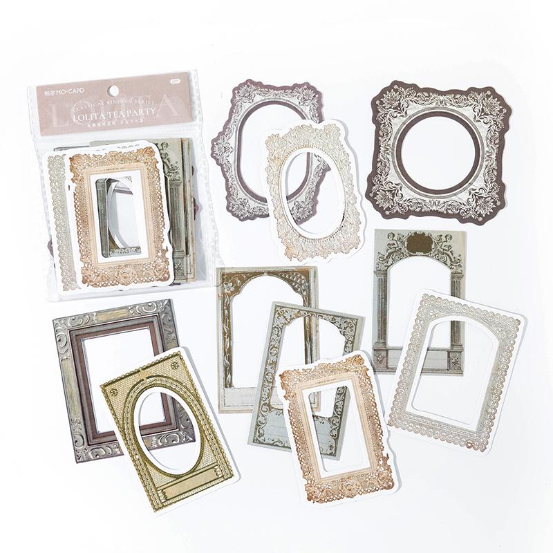 10pcs/pack Decor Scrapbook Vintage Sticker Materials Paper Retros Framework DIY Junk Journal Collage Po Album Retro Stickers