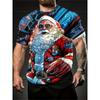 Christmas 3D Santa Claus Print T Shirt for Men Casual Short Sleeve Tee Shirts Fashion O-Neck Top New Year Gift Oversized T-Shirt