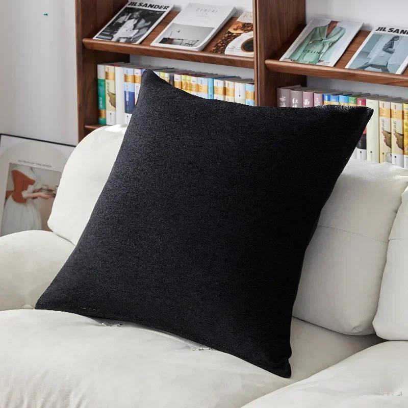 60x60/80X80CM Soft Chenille Large Square Pillow Cover Sofa Cushion Living Room Back Bedside Cushions Case Protector Solid Color