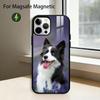 Умная собака Бордер-колли Чехол для телефона iPhone17,16,15,14,13,12,11 Plus,Pro Магнитный с поддержкой Magsafe Беспроводная зарядка