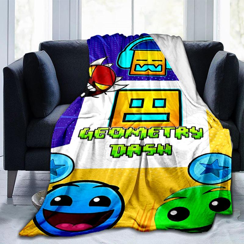 Geometry Dash: Dance To The Beat Blanket Suitable for Sofas, Beds, Offices, And Camping - Perfect Gift for Halloween Christmas