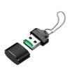 Мини-картридер USB2.0 для карт TF с алюминиевым корпусом и цепочкой - Универсальный для мобильных телефонов и компьютеров