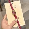 GEDI Women's Vintage Watches Elegant Luxury Waterproof Leather Strap Gold Square Watch Woman Quartz Wristwatches New