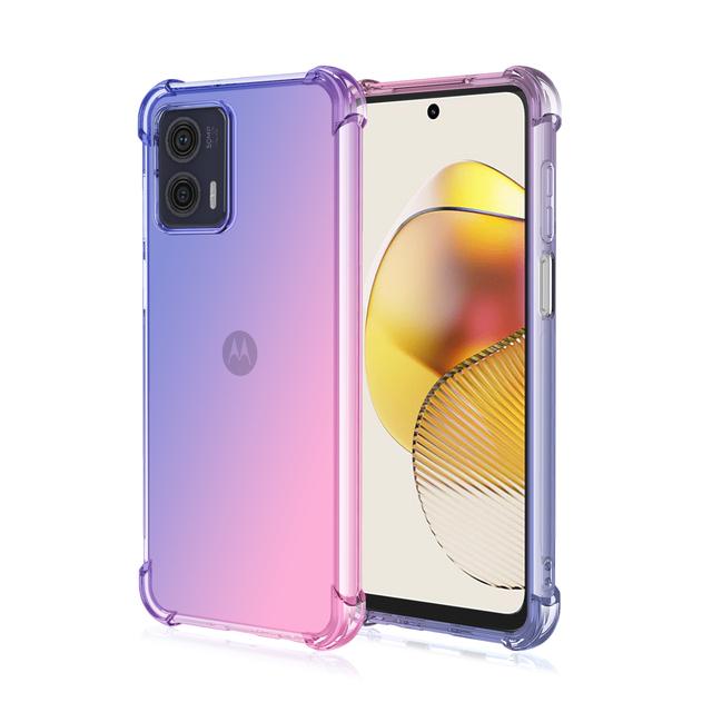 Прозрачный мягкий противоударный чехол с градиентом для телефона Motorola Moto G73 G72 G23 G13 G32 G42 Edge 40 Pro, силиконовый чехол с подушкой безопасности