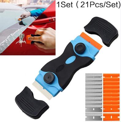 1 комплект (21 шт./компл.) Бритвенный скребок с двойными краями, лезвие для тонирования окон, инструмент для удаления виниловой наклейки Stonego YSL