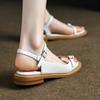 Модные летние ретро римские сандалии женские простые сандалии с открытым носком на плоской подошве модные удобные туфли с пряжкой на низком каблуке для женщин