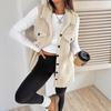 Women's Fuzzy Fleece Vest Casual Oversized Sleeveless Sherpa Jacket Button Down Fluffy Vest