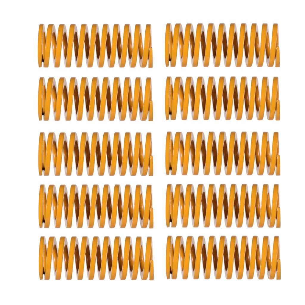 Yellow Mould Springs Heated Bed Compression Die Spring 10mm OD 25mm Length Compatible with Creality CR 7 CR 8 CR 10 CR