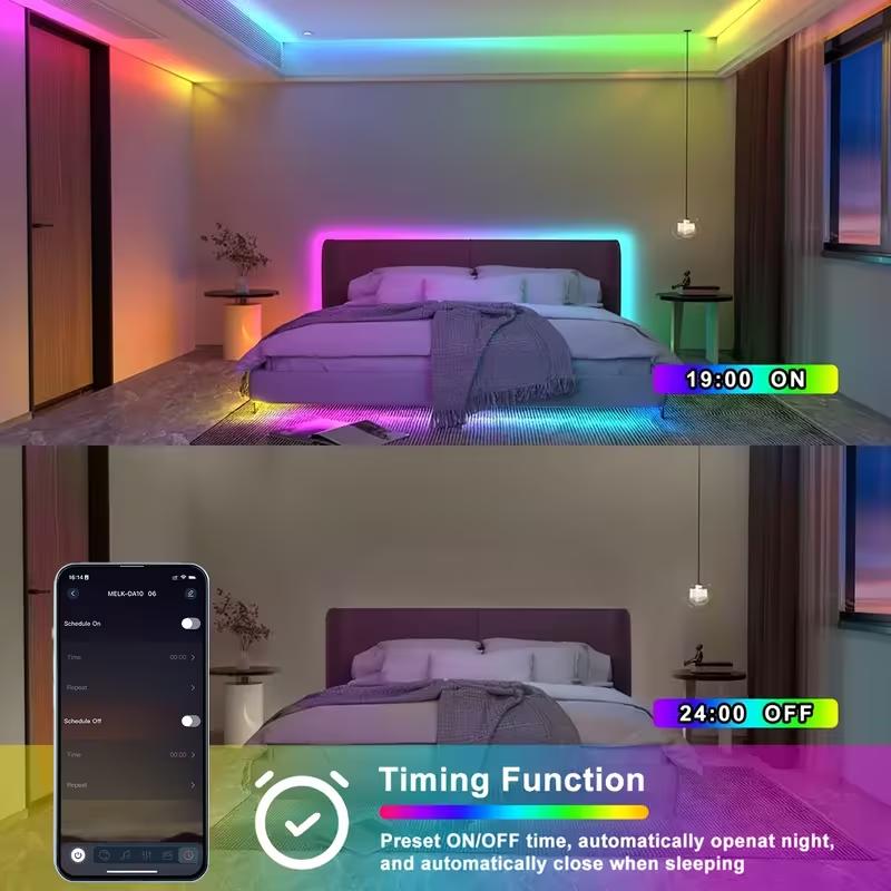 DC5V USB WS2812B Addressable LED Strip,Dreamy Color RGBIC LED Strip,Smart Bluettoth APP Control LED Light,Music Sync Lamp Tape