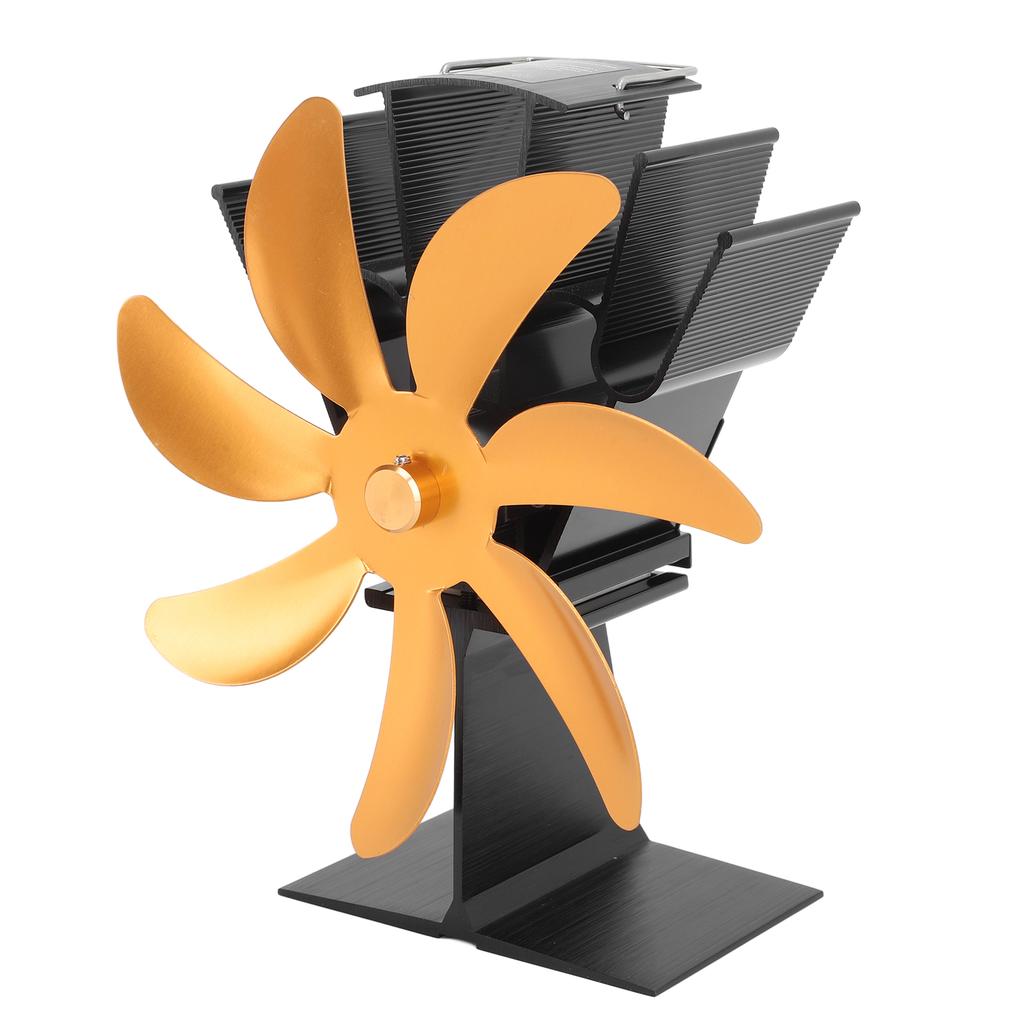 Вентилятор для дровяной печи с 7 лопастями, вентилятор для камина, вентилятор для печи с теплоизоляцией и температурой