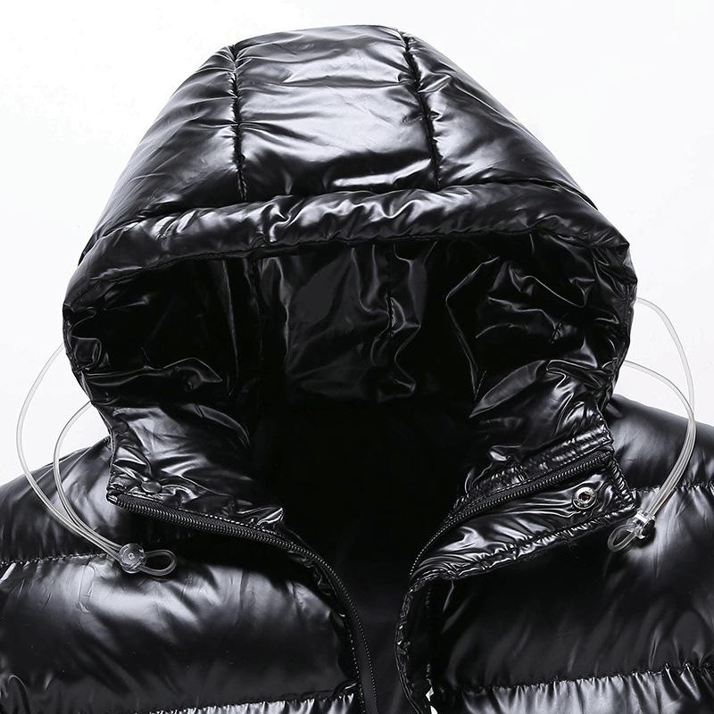 Утолщенная куртка мужская корейская версия модная зимняя новая повседневная красивая утолщенная хлопковая одежда из блестящей кожи хлопковая одежда