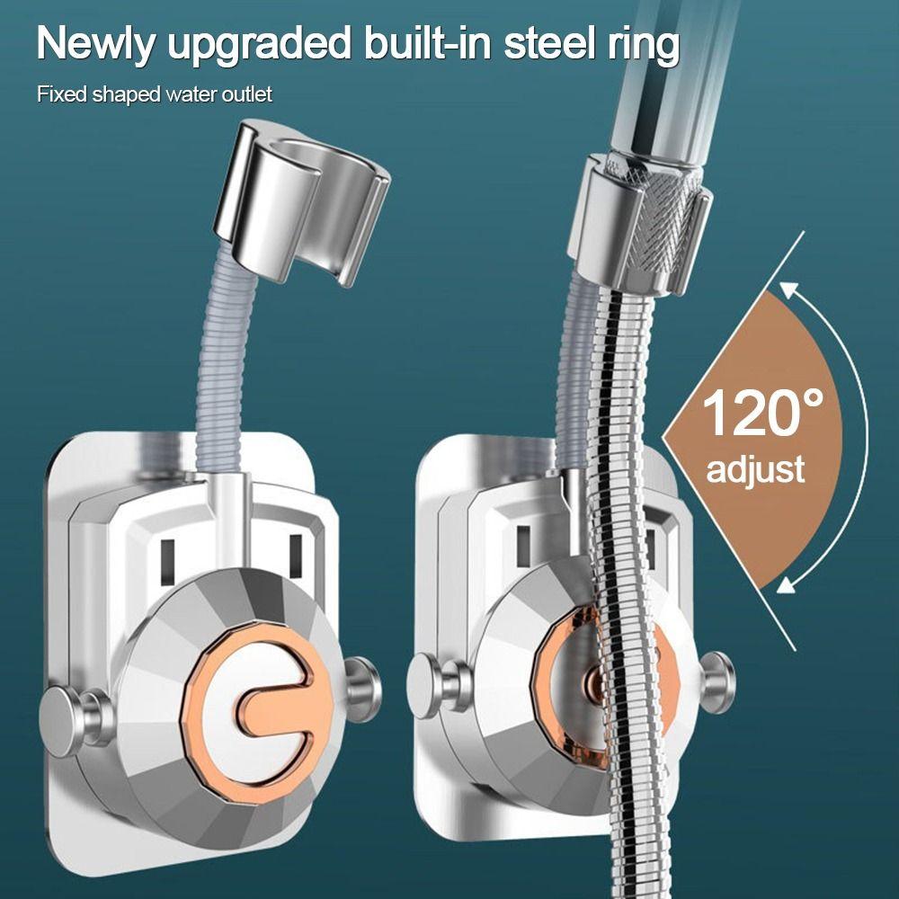Self-Adhesive Shower Head Holder with Hooks Handheld Sprayer Support  Bathroom Accessories
