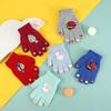 Kids Cartoon Gloves Cute Unicorn Winter Thick Warm Boy Girl Five Fingers Mittens Outdoor Windproof Student Gloves