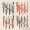 8 Pcs Mini Makeup Brush Set Portable Foundation Powder Blush Eyeshadow Eyelash Travel Brush