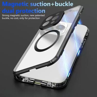 360° Полная Защита Металлическая Магнитная Чехол Для Magsafe iPhone 17 16 E 15 14 13 12 Pro Max Plus Двустороннее Стекло Защелка Крышка
