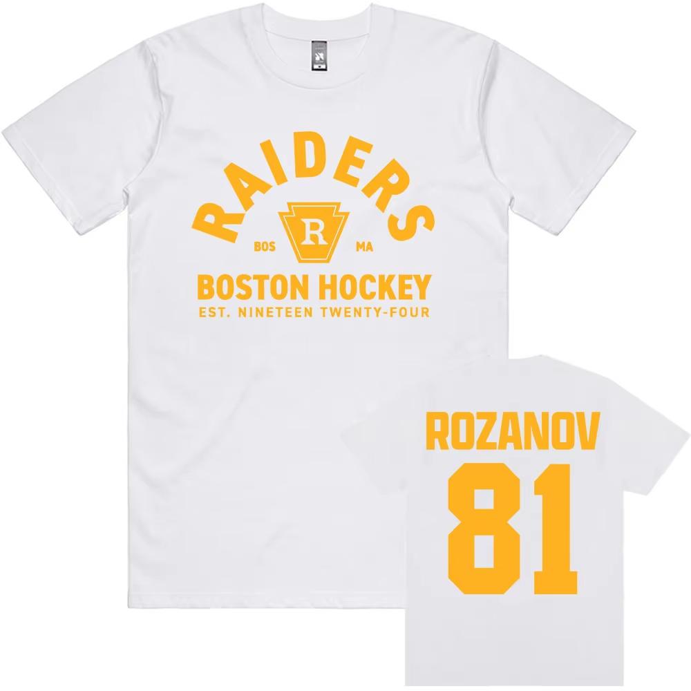 Илья Розанов 81 Футболка Bos Raiders TV Нагретое Соперничество Печать Футболка с коротким рукавом Хлопок Мода Мужские Футболки Женская Уличная Одежда Топы