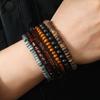 5 шт./компл. Многоцветный браслет из деревянных бусин в стиле панк для мужчин, винтажный браслет из натурального дерева, подарок