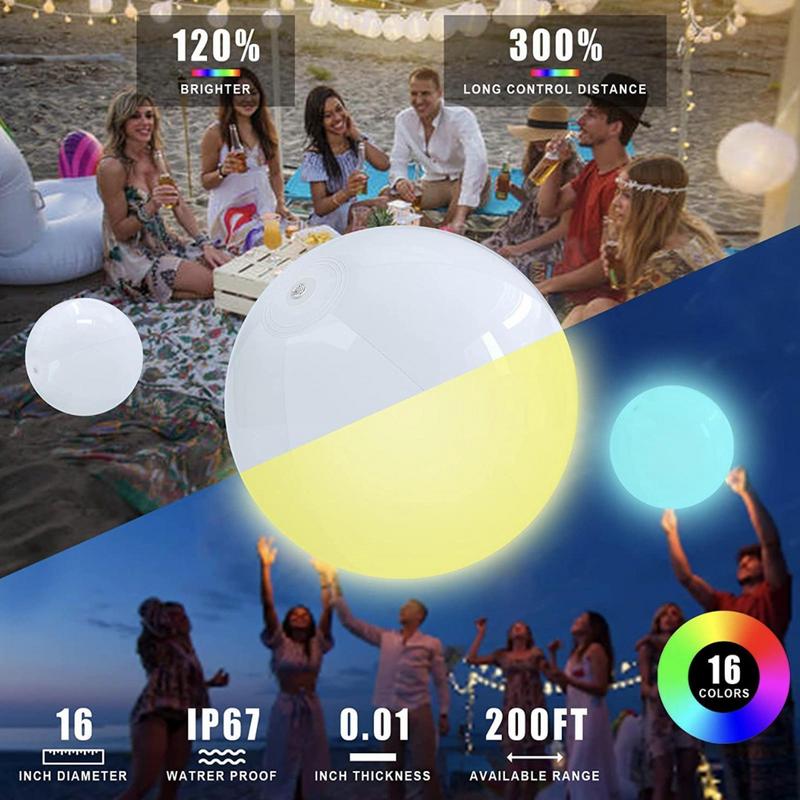 1 шт. Плавающий садовый шар-светильник, Подсветка для бассейна, 16 цветов, Водонепроницаемый газонный светильник, Игрушка для бассейна, Декор для вечеринки на открытом воздухе, Свадьбы, бара