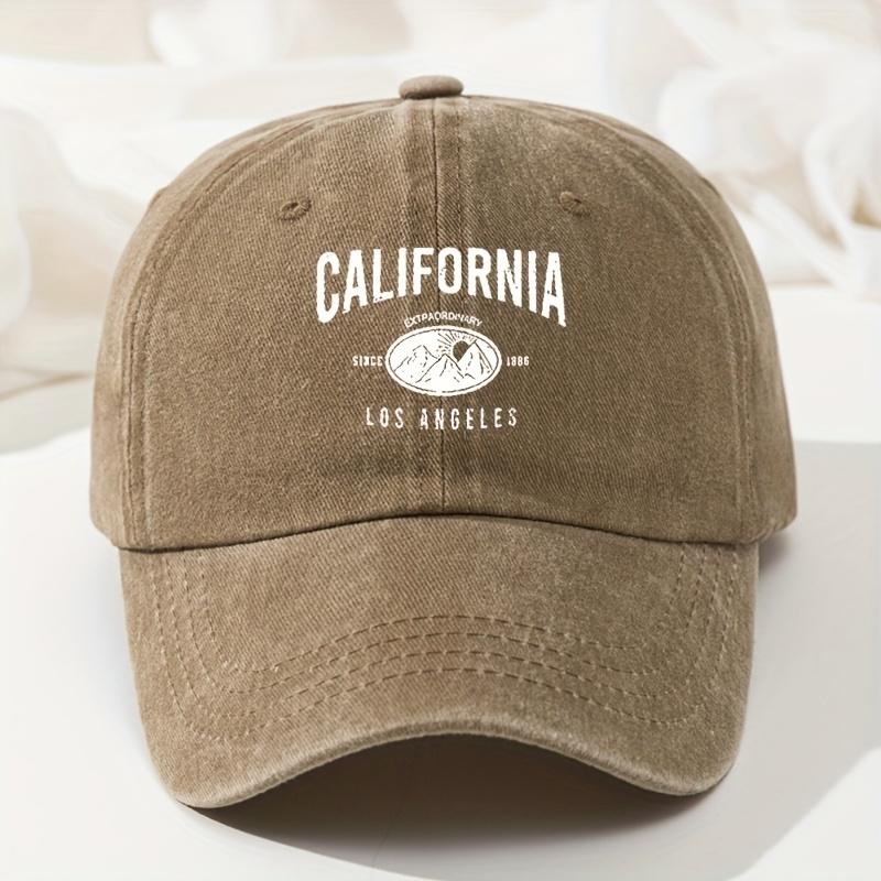 Baseball Hat Outdoor Casual Running Cap Retro Washed Casual Curved Brim Letter Print Baseball Cap