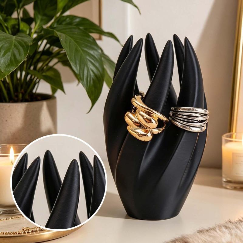 Minimalist 3D Printed Jewelry Tower Ring Holder for Earrings Rings Desktop Decoration Engagement Display Gift Valentine Birthday