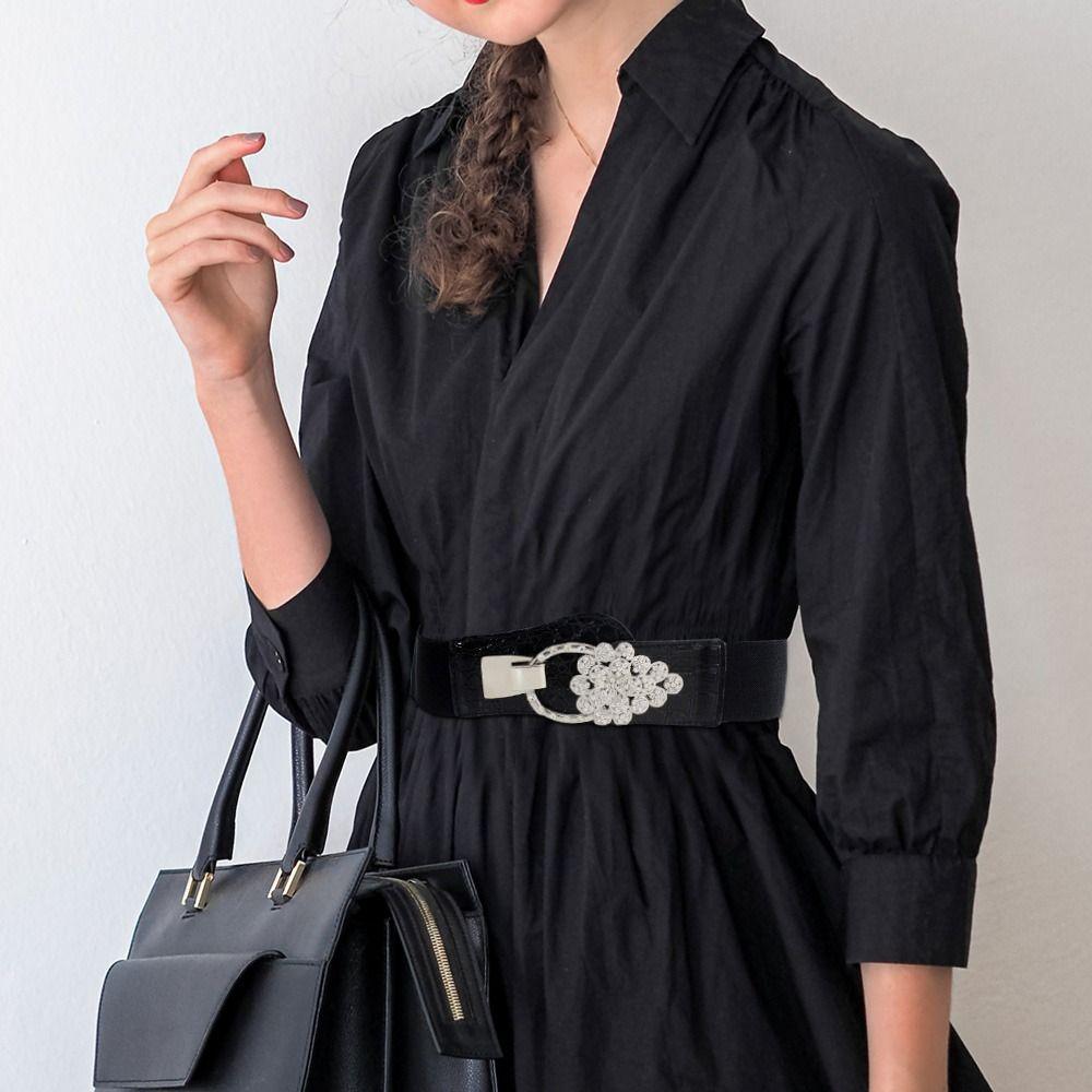 Эластичный эластичный пояс для юбки Wild с пряжкой из кристаллов, пояс-утяжка для женского платья