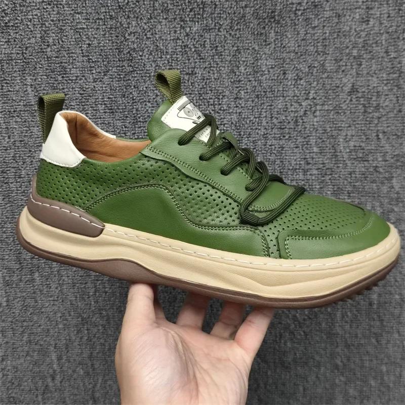 Модная мужская повседневная обувь из натуральной кожи, спортивная обувь для мужчин, удобная дышащая обувь для бега, легкая спортивная обувь Zapatillas Hombre