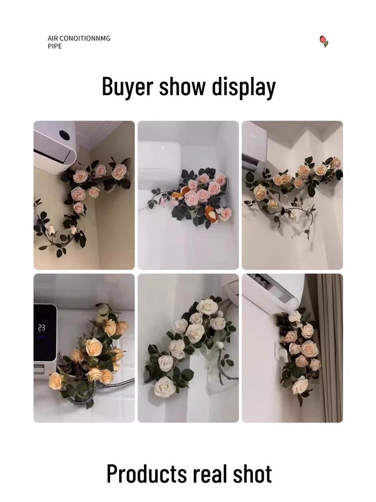 Artificial Rose Vine for Pipe and Wire Decoration