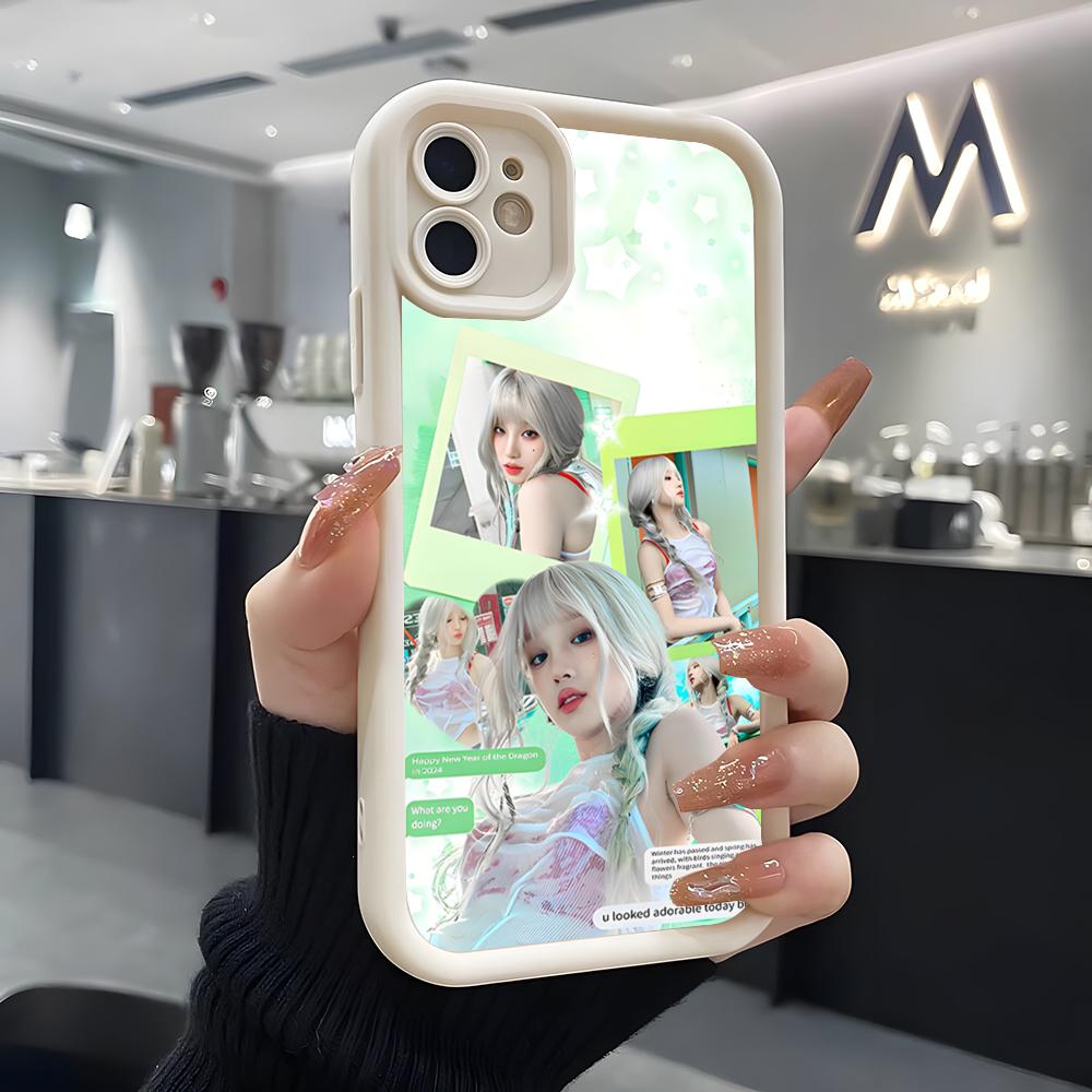 Чехол для телефона Singer S-Song Y-Yuqi Для IPhone Air 17 Pro Max 16 E 15 14 Pro Max 13 12 11 Mini Plus Мягкий Силиконовый Белый Чехол