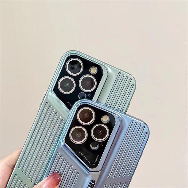 Новый летний роскошный чехол с ледяным охлаждением и полосками для iPhone 15 Pro Max 14 Plus 13 12 Pro, универсальный матовый защитный чехол от падения