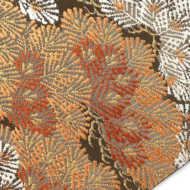 Used Kawai Arts Textile Fukuro Obi Formal Fukuro Obi Pure Silk Six Patterns Brown Pine Solid Feeling Luxury Length 435cm Width 31.5cm Recycled