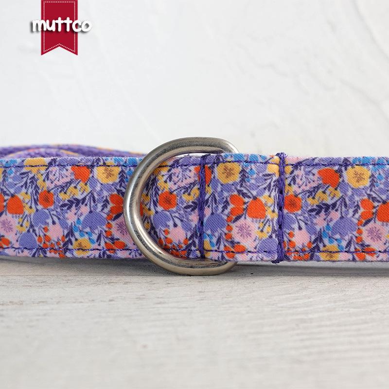 MUTTCO Фиолетовый Тюльпан Прочный Двухслойный Портативный Уличный Поводок для Животных UDL-123