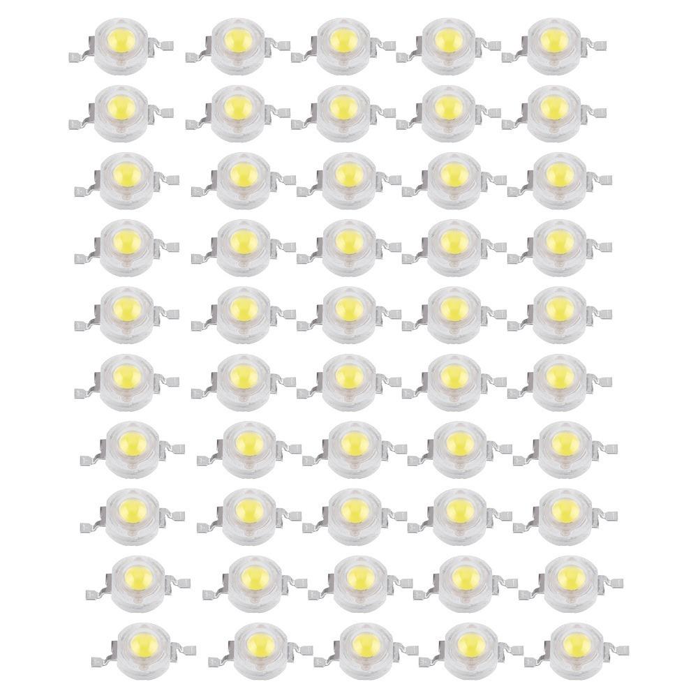 50PCS 110LM/W LED Chips SMD 1W High Power DIY Lighting Fixtures Durable LED Chip Bulb  Downlight