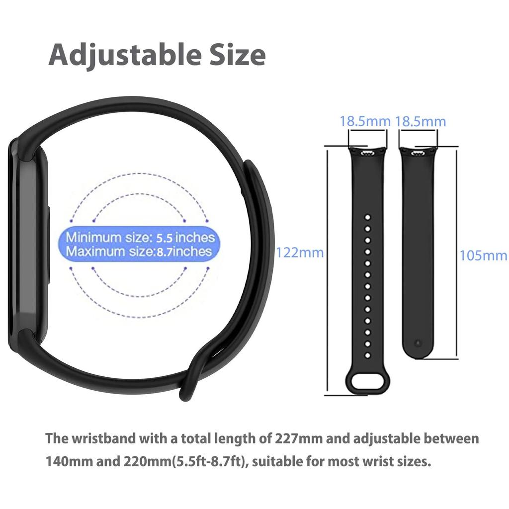 Silicone Strap For Mi Band 8 9 Xiaomi 8 NFC Bracelet Sport Belt Replacement Smartwatch Bracelet Watchband Xiaomi Mi Band 8 Strap