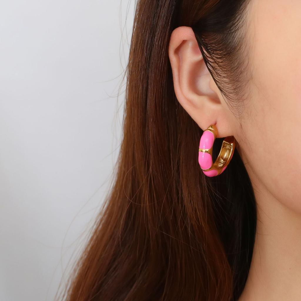 Минималистичные креативные цветные серьги-капельки C из нержавеющей стали с позолотой в стиле бамбука, дизайн Sense Jewelry