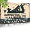 D Flat Polish Workshop Цитата Металлическая табличка x Винтажная Мотивационная Железная Пластина Руки Рабочий Разум Мастер Сердце Художник