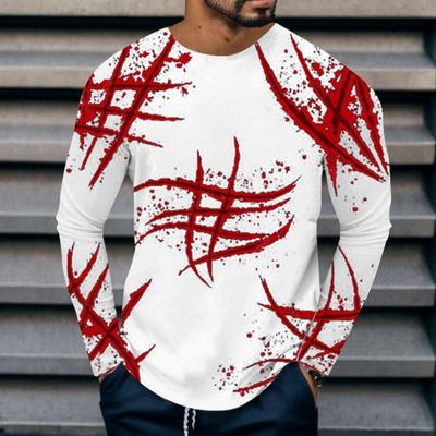 Мужская повседневная базовая рубашка с 3D-цифровой печатью на тему Хэллоуина, футболки БОЛЬШИХ РАЗМЕРОВ (Мужской)