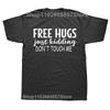 Free Hugs And Maybe A Kiss Graphic Print Tops Men Oversized New Funny T-shirt Summer Hip Hop Short Sleeve Crewneck T Shirts