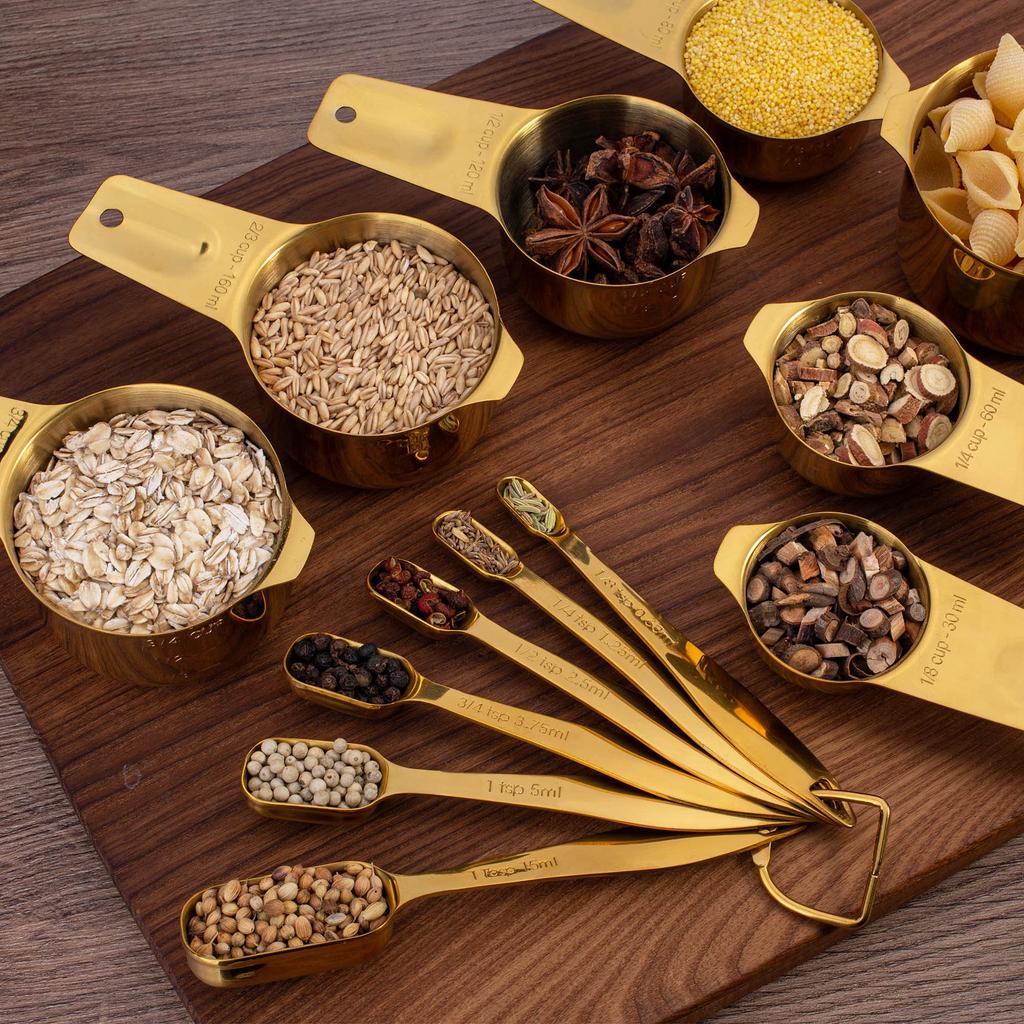 13 Pc Stainless Steel Measuring Spoons Teaspoon Measure Spoon with Scale Handle Seasoning Sugar Scoop Kitchen Gadget Sets