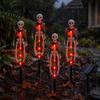Spooky Garden Stake Lights 4 Pcs Solar Light Up Skeleton Decoration, 3D Creepy Human Halloween Outdoor Walkway Decor Pathway Light, Waterproof