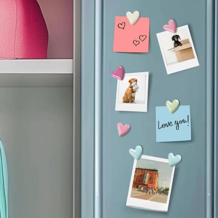 10 шт. Прозрачные магниты на холодильник в форме сердца 10 шт. Простые стильные наклейки для доски заметок DIY Мини-аксессуары для украшения домашнего холодильника