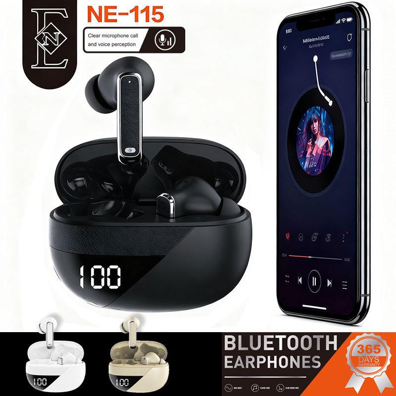 Мини Bluetooth TWS спортивные наушники NE115 с питанием в ухе и цифровым дисплеем