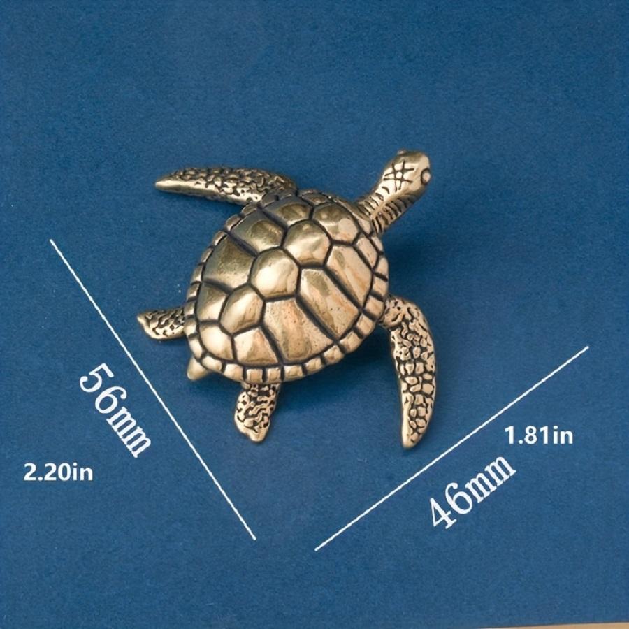 1pc Handmade Pure Brass Turtle Ornament for Home and Office Decoration, Perfect for Tea Parties
