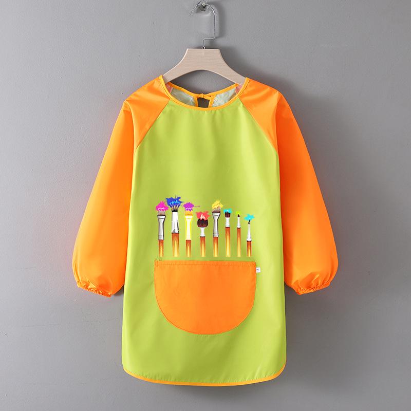 Детский водонепроницаемый художественный фартук с логотипом - Двусторонний фартук для рисования и еды
