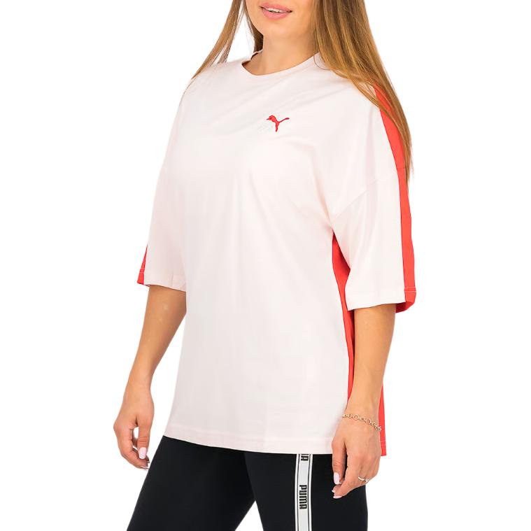 Puma Повседневная футболка с круглым вырезом и коротким рукавом, женская, розовая 598529-17