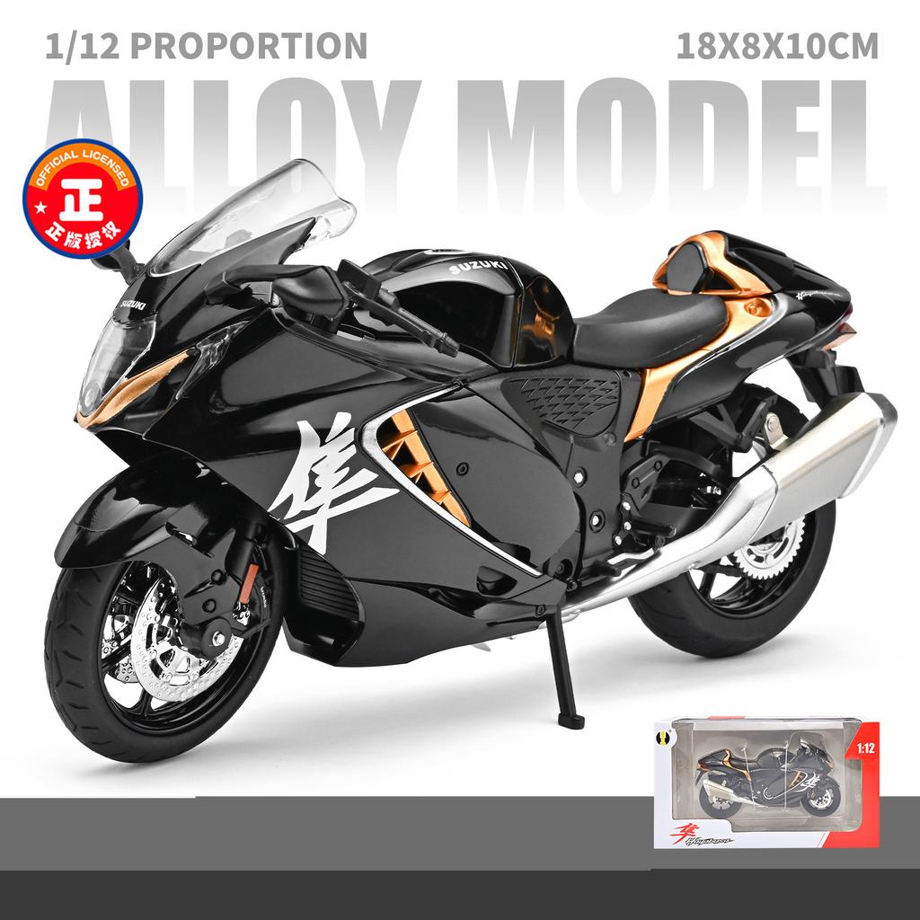 1:12 Suzuki Hayabusa Gsx-1300R Сплав Спортивная Модель Мотоцикла Литье под Давлением Модель Мотоцикла для Уличных Гонщиков Звук и Свет Детская Игрушка Подарок