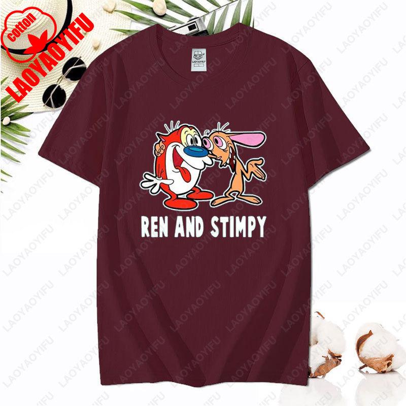 90s Ren Stimpy Show Nickelodeon Nicktoons Dial Cartoon Tshirt Vintage Classic Fashion Streetwear Cotton All Match Unisex Tees
